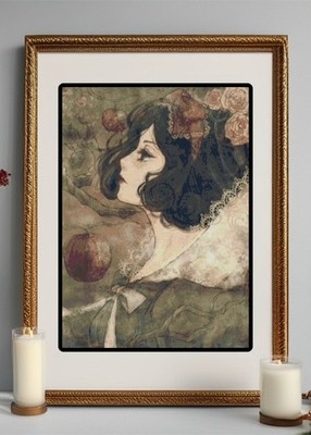 Handmade Gothic Snow White Fan Art Cross-Stitch Pattern Needlepoint Chart Graph