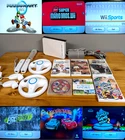 Nintendo Wii Console Bundle Lot Mario Kart, Super Mario Bros, Wii Sports, Wheels