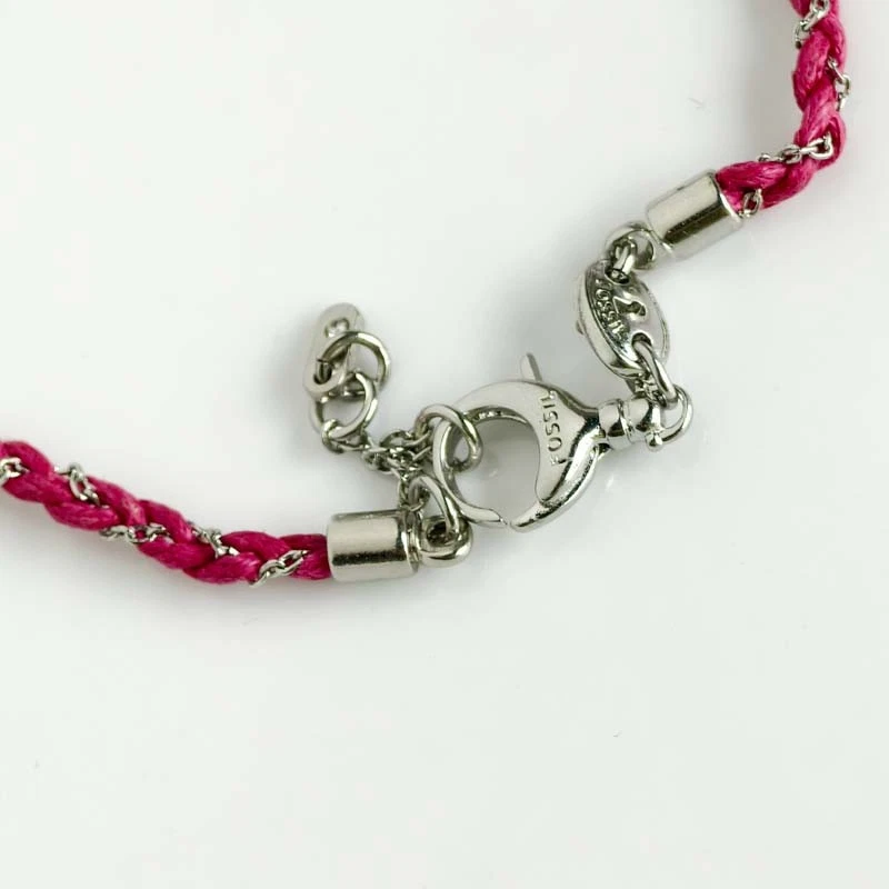 Brazalete de cadena de cordón tejido a mano fósil de 7" elegante mujer fiesta vacaciones joyería Foto 3 de 4