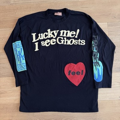 Lucky Me I See Ghosts Kanye West Kid Cudi Longsleeve Camp Flog Gnaw M