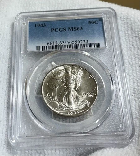1943 Walking Liberty Silver Half Dollar - PCGS MS63