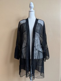 Victoria&rsquo;s Secret Black Lace Kimono Robe XS/S Sexy Lingerie Panelled Cover Up