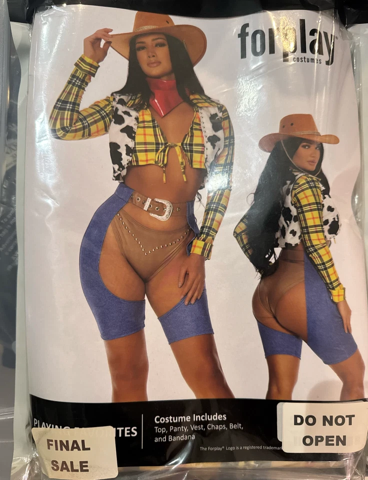 Forplay Coustumes Jugando Favoritos Sexy Leñoso Vaquero Mujeres Chaleco Chaps Bandana Foto 2 de 2