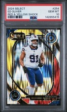 2024 Panini Select Ed Oliver #254 Red & Yellow Shock Prizm PSA 10 *POP 1*