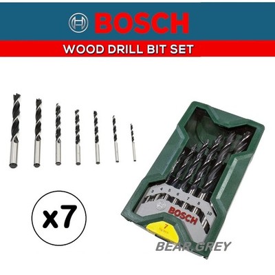 BOSCH Holzbohrer-Set X-Pro Brad Point x7 Bohrer Lippe Spur Bithalter Koffer