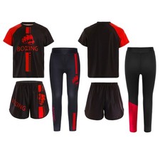 Kids Boys Outfits Competition Set Kickboxing Costume Boxing Fashion Festival