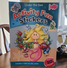 Set of 3 Activity Fun Stickers Book w/ 50 Stickers, Fold-Out Scene