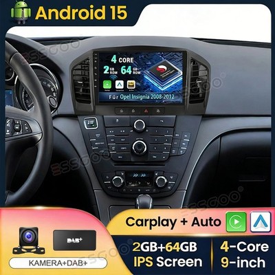Android15 2+64G Autoradio Carplay DAB+ Für Opel Insignia 2008-2012 GPS BT Kamera