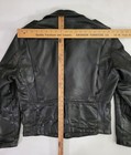 Vtg 60s 70s Montgomery Ward Black Leather Talon Serval Zip Biker Moto Jacket L — photo 8