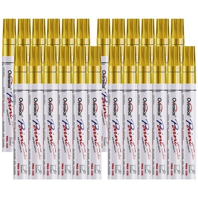 Overseas Gold Paint Pens Permanent Markers 24 Pcs, Oil Based Paint Markers Se...