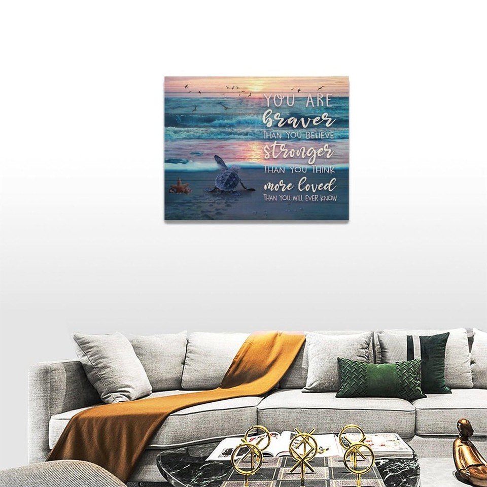 Coastal Beach Sunset Decor Wall Art Sea Turtle Wall Decor Ocean
