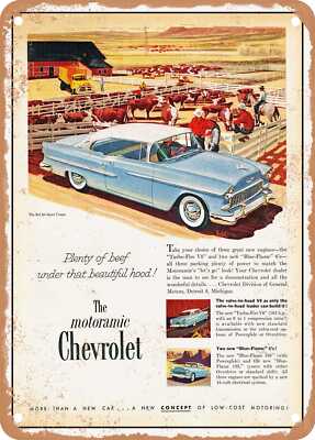 METAL SIGN - 1955 Chevy Bel Air Sport Coupe Vintage Ad