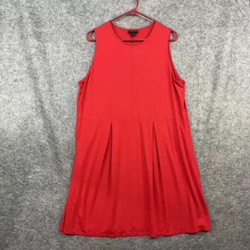 J. Jill Womens Dress Large Petite Red Basic Minimal Sun Dress Sleeveless Classic