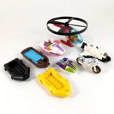 Lego Helicopter Minifigure Pilot Rafts Boats Shuttle & Motorcycle (8 Pcs)