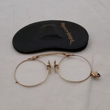 G W Pince Nez 12k Gold Fill Eyeglasses and Case