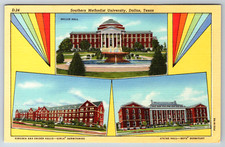 c1940s Southern Methodist University Dallas Texas Postcard Linen