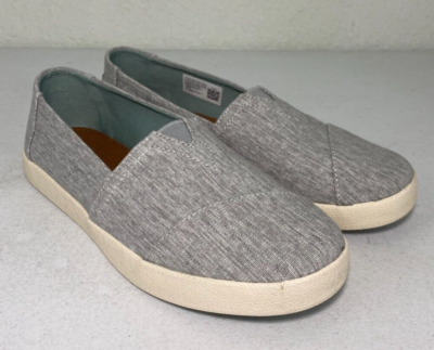 Toms Womens Avalon Crosshatch Slip On Shoes Grey Size