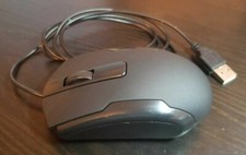 Wired USB Plug  Play Optical scroll Mouse Universal Black Ergonomic design