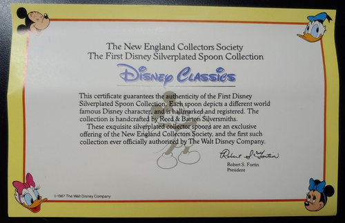 "VERY RARE" COMPLETE SET OF THE FIRST OFFICIAL DISNEY SILVERPLATED SPOONS - Picture 2 of 10