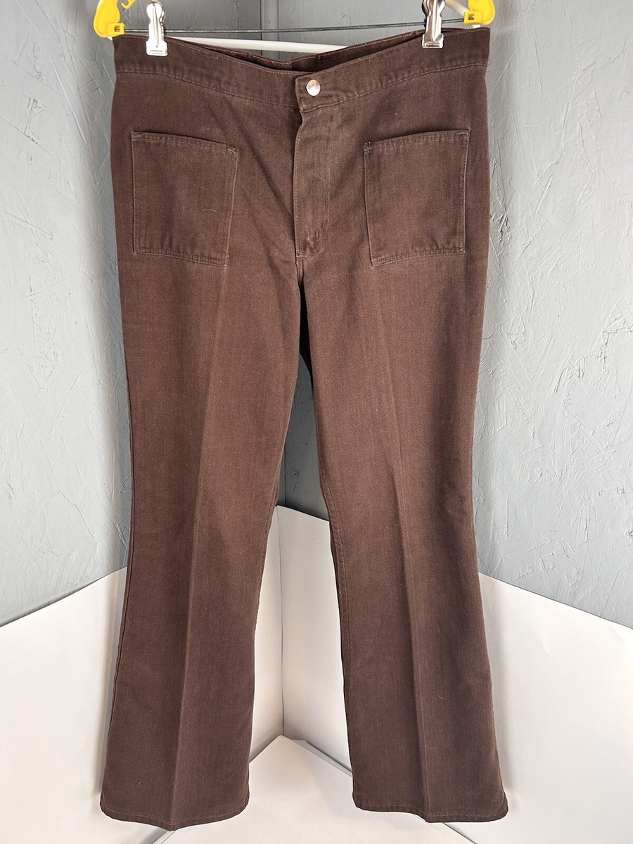 パンツ 70s BrownStripedWool Flareslacks 42TALON Vintage 70's Wranglers Brown Pants Women's Size 15/16 Flare Bottom