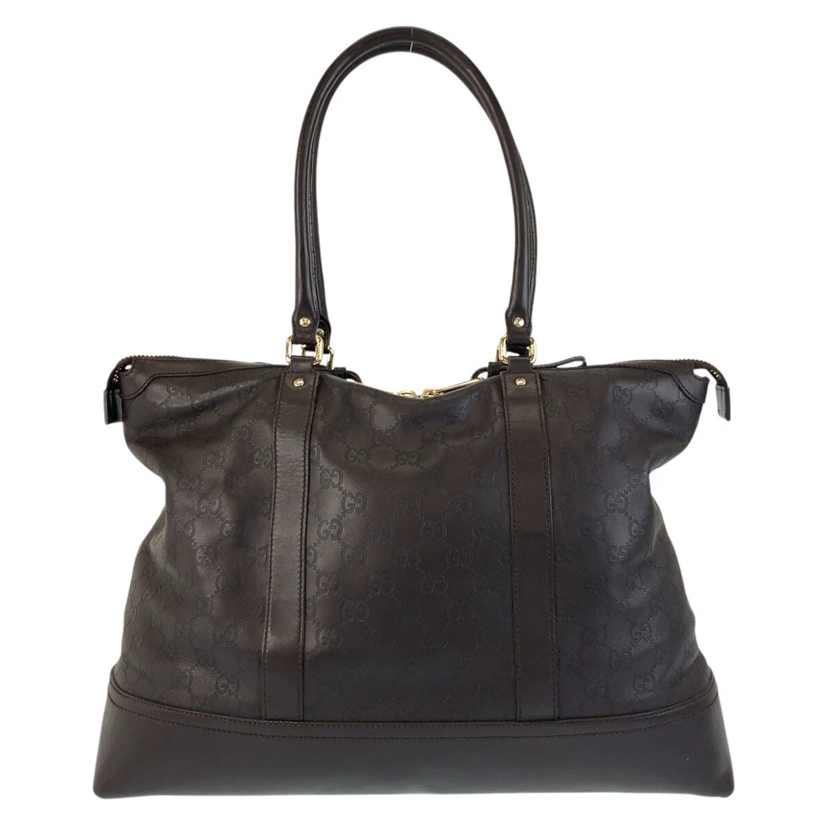 GUCCI Guccisima 327793 sac fourre tout sac à bandoulière marron or quincaillerie cuir GG