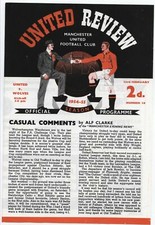 Manchester United Wolverhampton Wanderers 1955 programme POSTFREE UK JOB LOT 100
