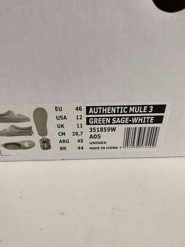 KAPPA Authentic MULE 3 Slip On Sandals Sage Green Unisex Men’s Sz 12 - Picture 11 of 11