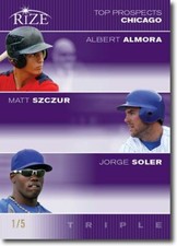 2012 Albert ALMORA * Matt SZCZUR * Jorge SOLER Rize PURPLE Paragon RC #/5