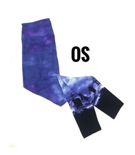 Os Lularoe Leggings Blue with Graveyard At Bottom fits 2/10