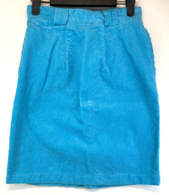 Paco Eligio Corduroy Turquoise Skirt Sz 9/10 HAS A HOLE (2043)