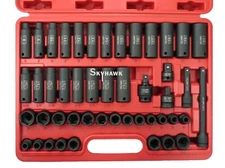 47 pc 3/8" Dr SAE & Metric Deep & Shallow CR-Moly Impact Socket Adaptor Reducer