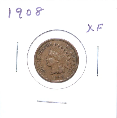 1908 US Indian Head Cent  EF XF Extremely Fine Free Shipping