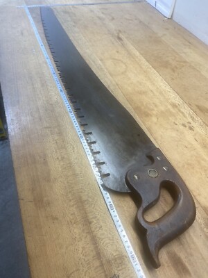 Nr. 102 ALTES WERKZEUG selten old tool Säge 123 cm Henri DISSTON & SONS datiert 1870