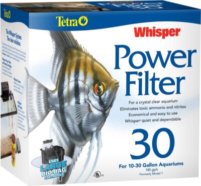 Tetra Whisper Aquarium Power Filter For 10-30 Gallon Aquariums 145 gph Model 1