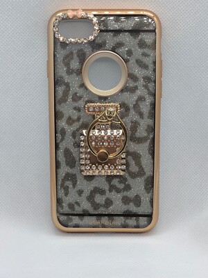 For iPhone 7 Apro Chrome Ring Leopard Case