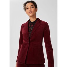 Hobbs Blake Cord Blazer In Dark Red - Size 12