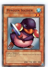 Yu-Gi-Oh TCG Penguin Soldier SDJ-022 Unlimited Super Rare Card Played LP