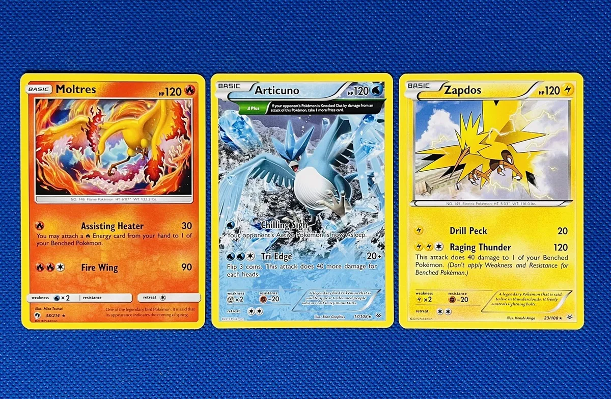 Pokémon TCG: Articuno, Zapdos & Moltres Cards with 2 Booster Packs