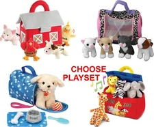 Plush Farm Animals- Zoo-Puppy-Kittens Toddler Toy Squeeze Talking Sounds