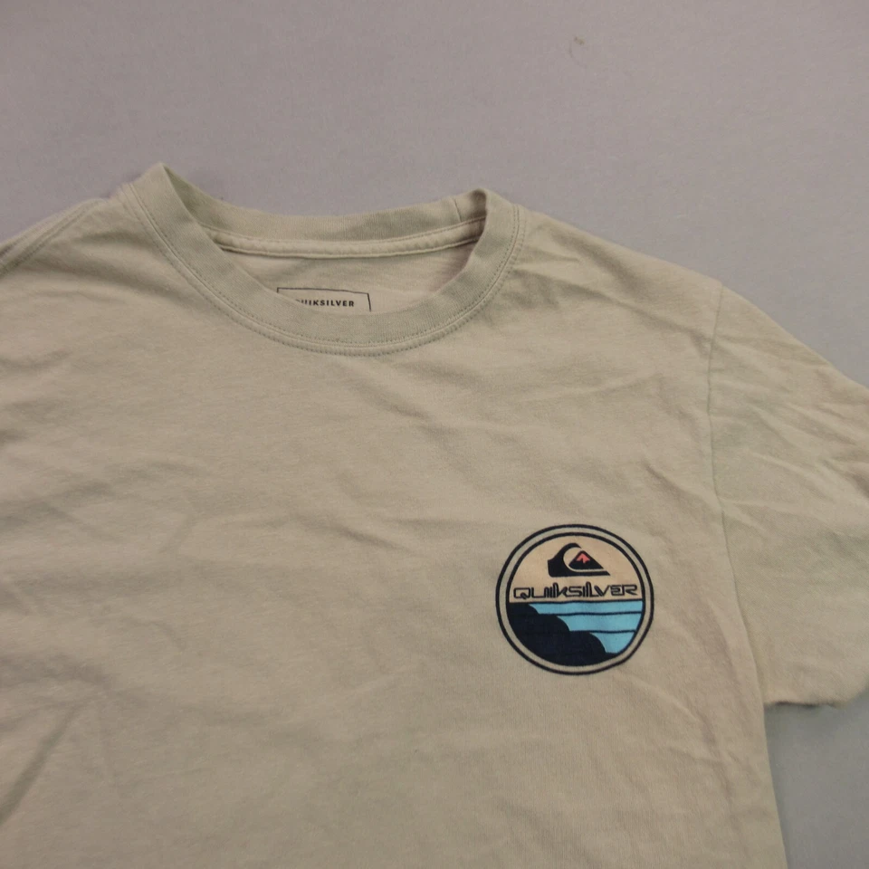 Camisa Quiksilver Niños Manga Corta Informal Cuello Redondo Pequeña Ligera Beige Foto 2 de 4