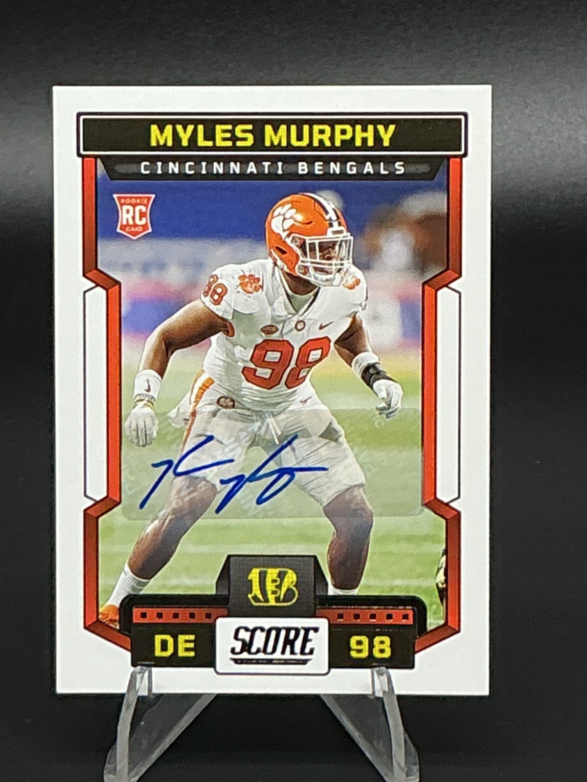 2023 Score Rookies #370 Myles Murphy ROOKIE AUTO Cincinatti Bengals (AU, RC)