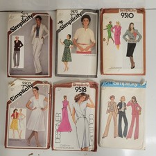 Lot Of 6 VTG Simplicity Mixed Sewing Patterns 7214 9518 9909 9310 9872 9771