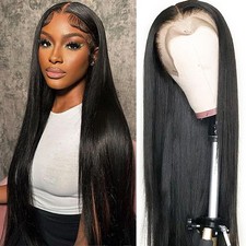 Straight Lace Front Wigs Human Hair Pre Plucked 180 Density 13x4 HD Lace Fro...