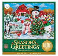 Master Pieces Season's Greetings Holiday Tree Farm 1000 pc Jigsaw Puzzle NEW
