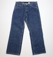 Vintage 90s Streetwear Mens 36x32 Faded Baggy Wide Leg Skateboard Jeans Blue