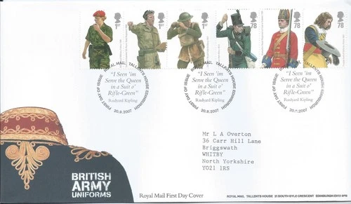 GB QEII 2007 Army Uniforms First Day Cover Tallents House Postmark