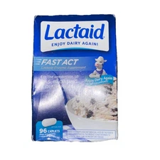 LACTAID FAST ACT 96 Count Caplets 1 Box Lactose Intolerance Relief EXP 11/2027