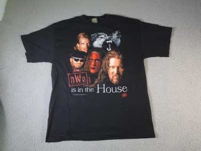 Vintage Wrestling Shirt Mens XL Black nWo New World Order WCW Graphic 1998 90s