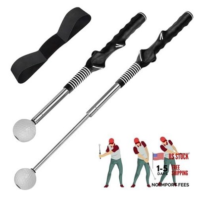 Golf Swing Trainer & Grip Trainer   Retractable Telescopic Practice Stick with 