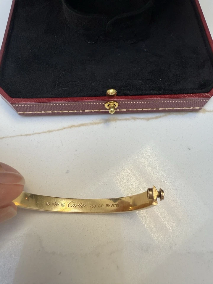 Cartier 18ct Yellow Gold Love Bracelet - Size 17 - Bild 3 von 4